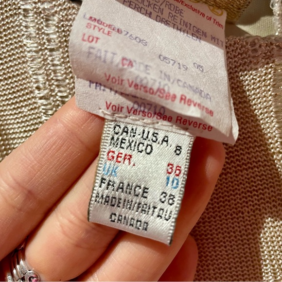 Joseph Ribkoff Cream and Gold Textured Dress - Picture 6 of 6